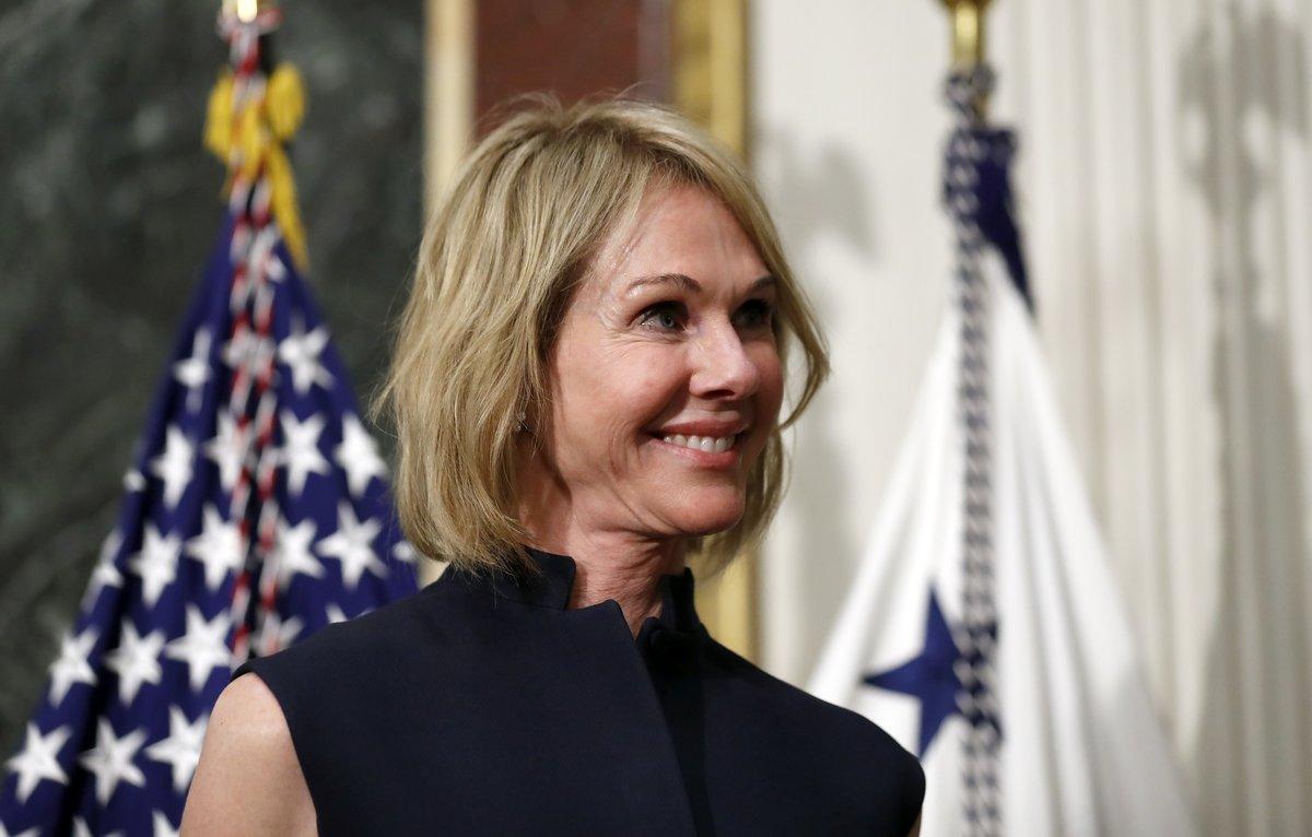 FILE - In this Sept  26  2017  file photo  U S  Ambassador to Canada Kelly Knight Craft stands during her swearing in ceremony in the Indian Treaty Room in the Eisenhower Executive Office Building on the White House grounds in Washington  The Senate has confirmed Craft to become the next U S  envoy to the United Nations   AP Photo Alex Brandon  File