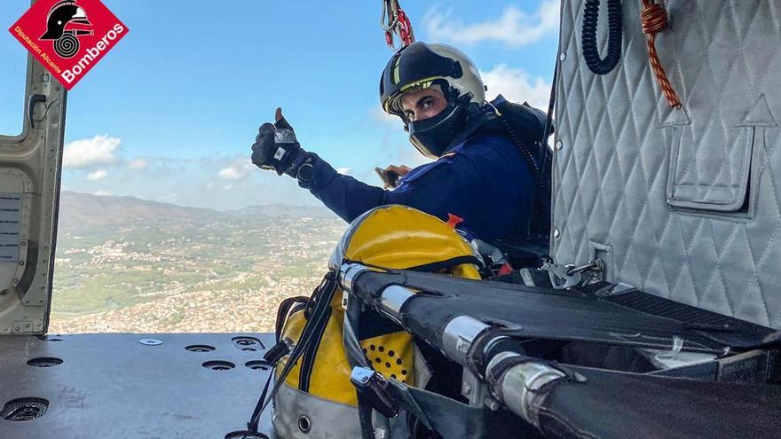 Rescatan en helicóptero a una joven excursionista accidentada en la cima del Penyal d'Ifac de Calp