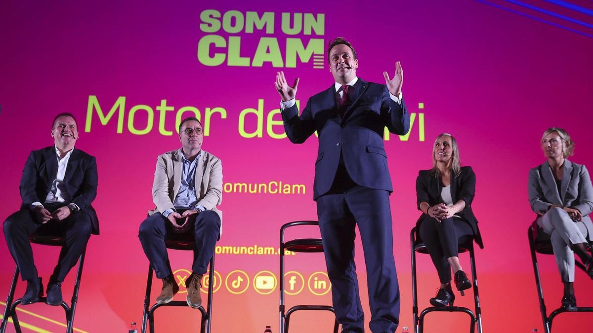 Joan Camprubí Montal, en l’acte de Som un Clam, ahir a Barcelona. | VALENTÍ ENRICH