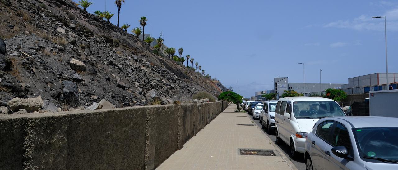 La ladera entre el Puerto de Las Palmas y el Sebadal en la que se quieren instalar los paneles solares.