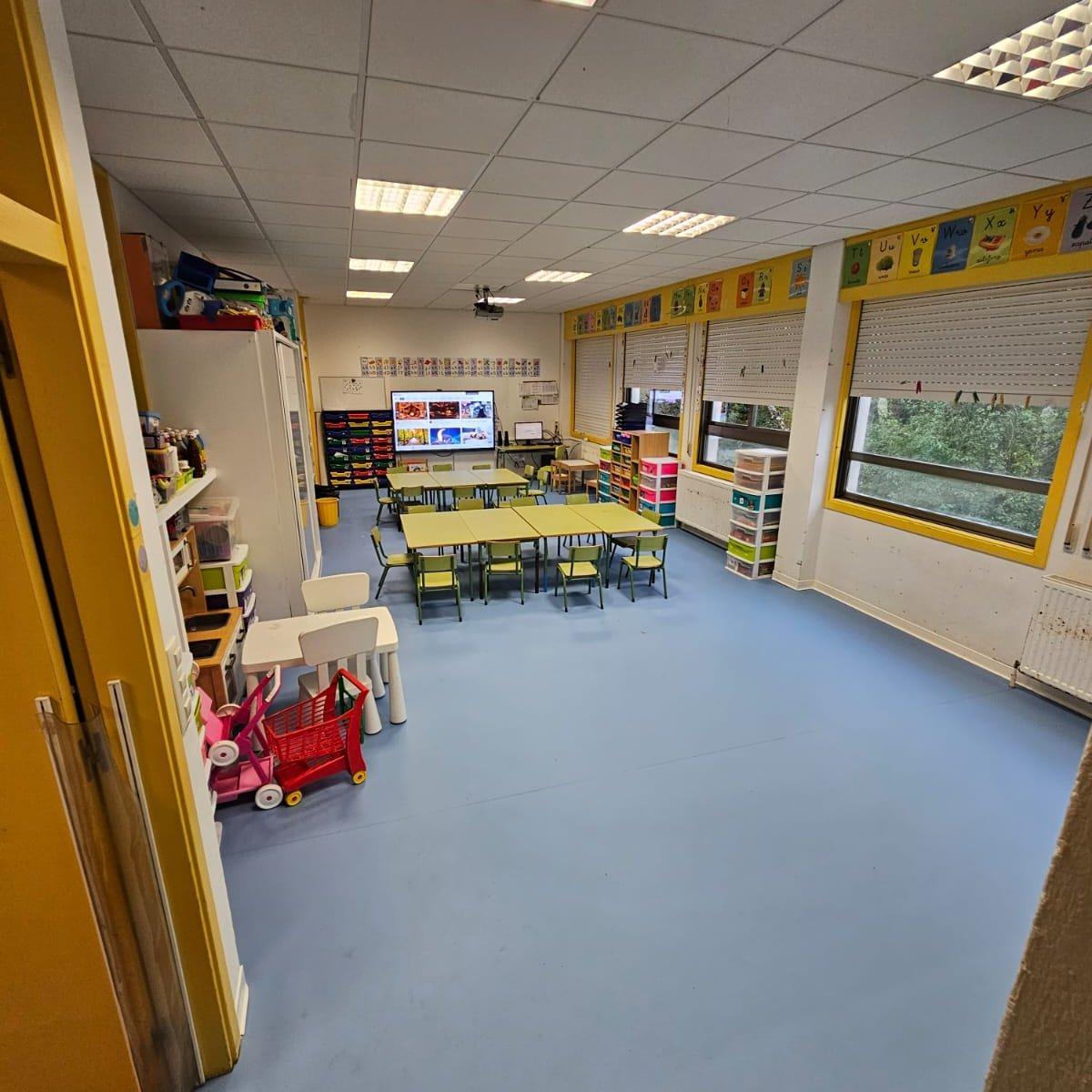 Aula del colegio de Santa Cruz, en Oleiros