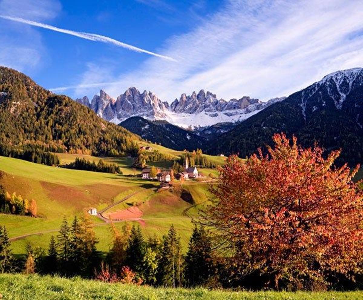 Pequeña localidad de Santa Maddalena, en los Dolomitas italianos.