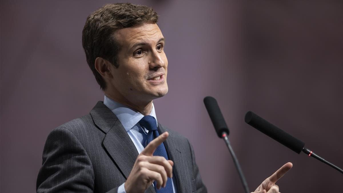 El presidente del PP, Pablo Casado.