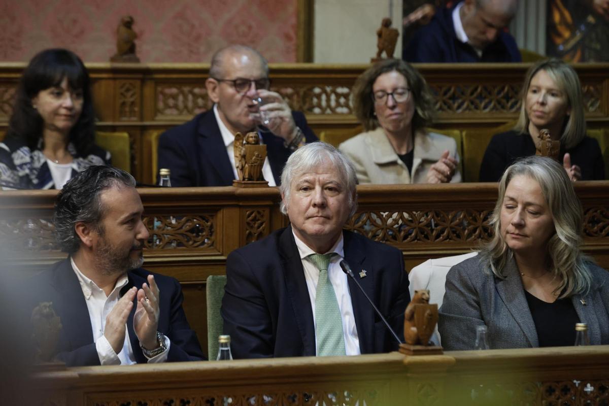 Marcial Rodríguez durante el pleno en el Consell de Mallorca por la denuncia de intento de agresion de un funcionario.