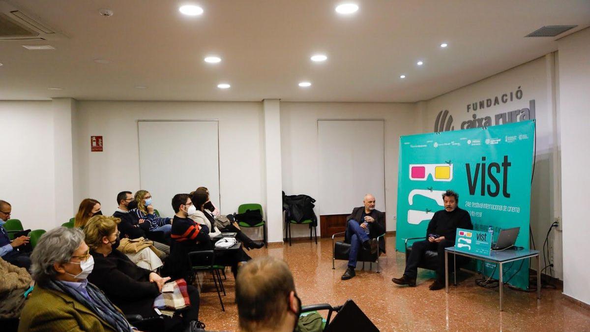 Rafael Maluenda y Enrique Urbizu en la charla de este sábado en Vila-real.