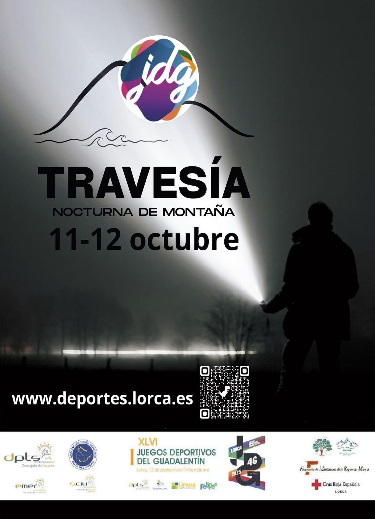 Cartel anunciador de la travesía nocturna de montaña de Lorca.