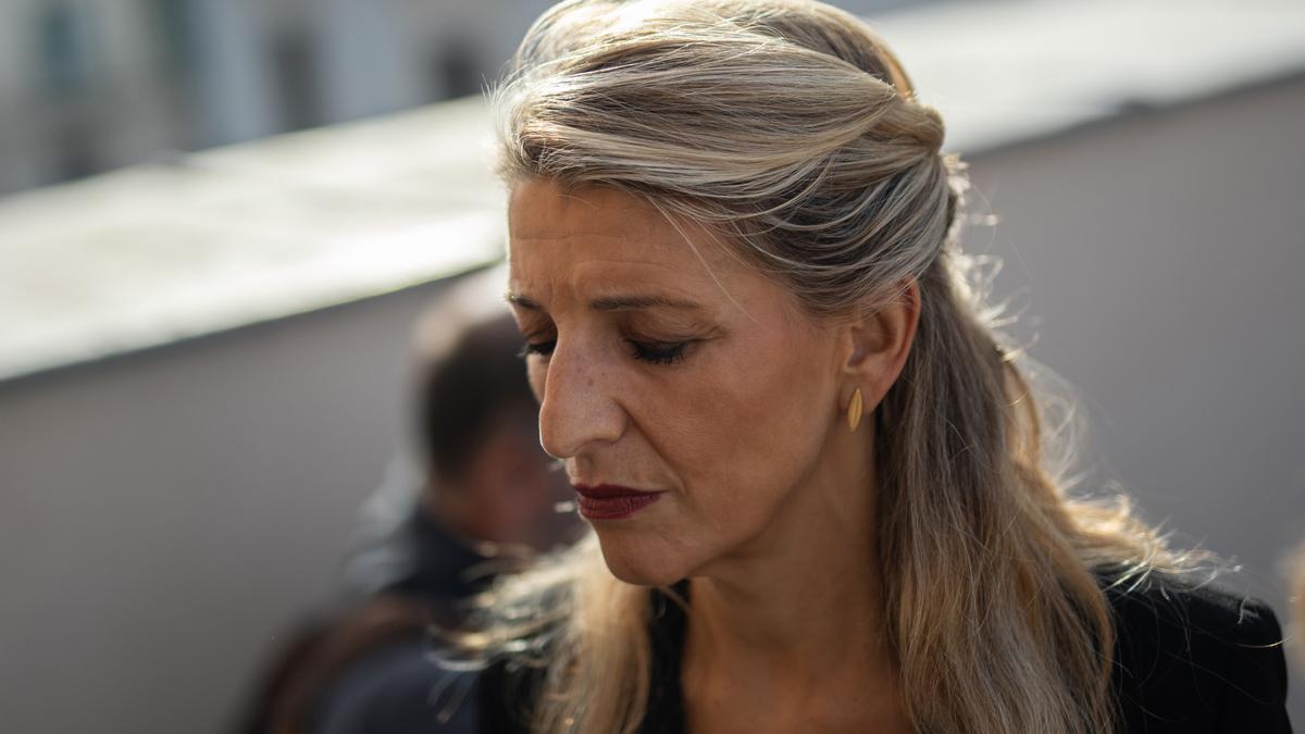 La vicepresidenta segunda y ministra de Trabajo y Economía Social y líder de Sumar, Yolanda Díaz, hace dos semanas en el Congreso.