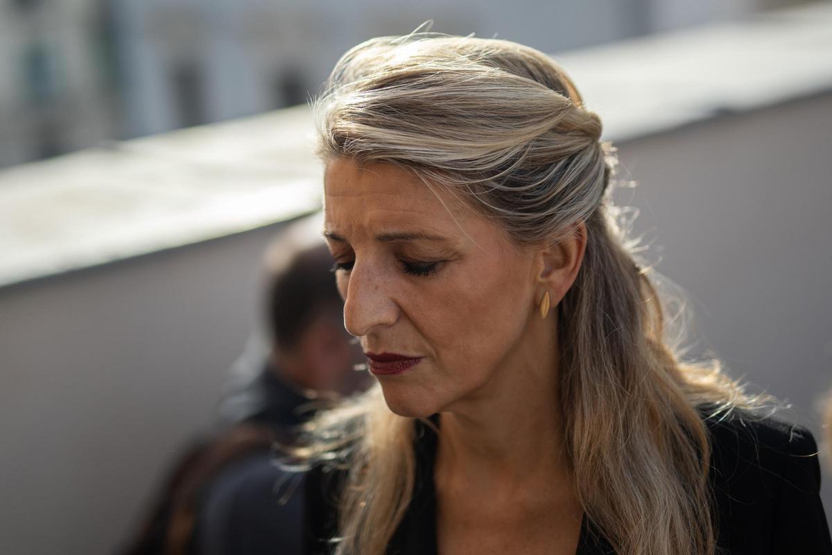 La vicepresidenta segunda y ministra de Trabajo y Economía Social y líder de Sumar, Yolanda Díaz, hace dos semanas en el Congreso.