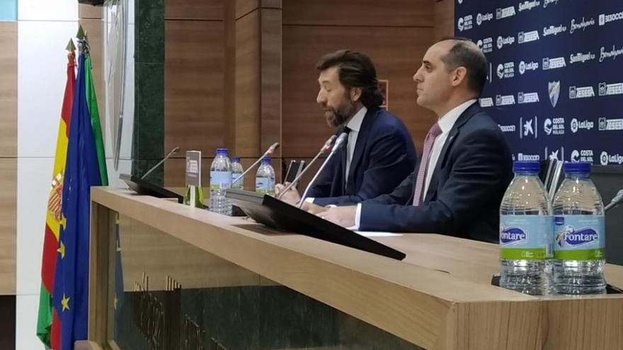 Shaheen, mano derecha de Al-Thani, durante la rueda de prensa que concedió hace unas semanas.