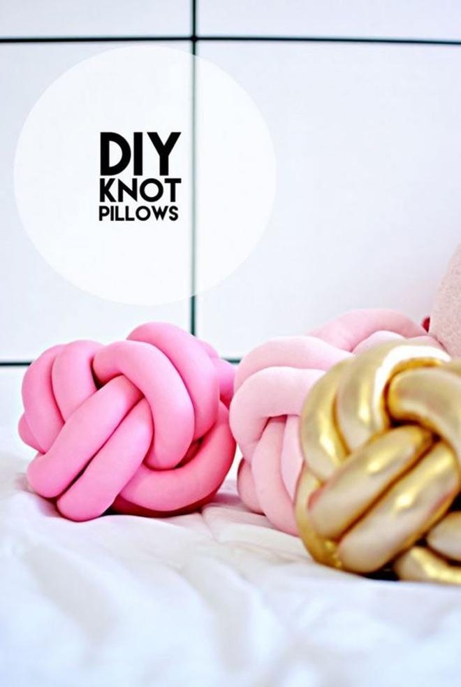 DIY knot pillows