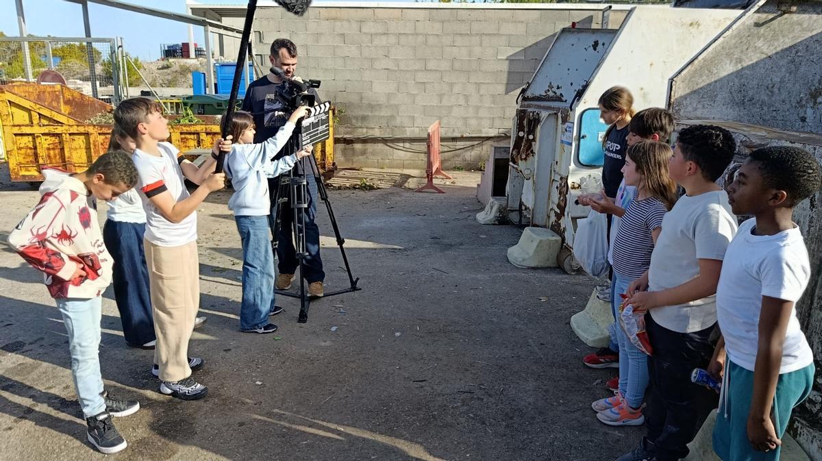 Un momento de la grabación del spot.