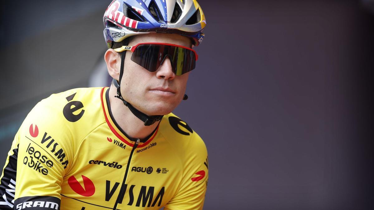El ciclista belga Wout van Aert (Team Visma | Lease a Bike) antes de la caída en la prueba A través de Flandes