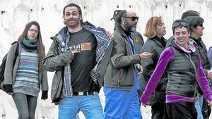 Alguns dels assistents al judici a l’Audiència Nacional contra els acusats de l’assalt al Parlament.