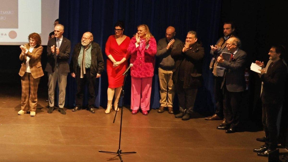 Parte del jurado de Compostela Lírica 2024 durante la ceremonia de entrega de premios en el Auditorio de Galicia.