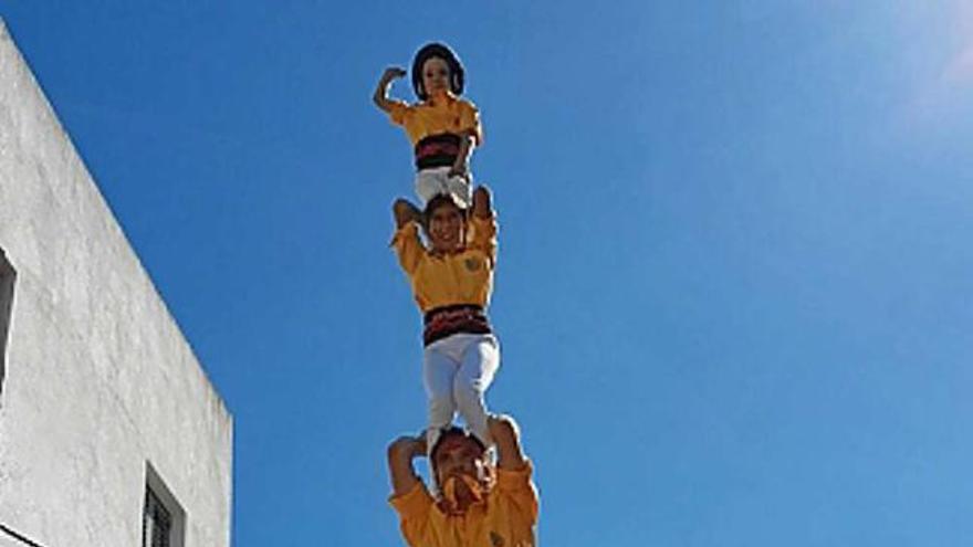 Els Castellers de Santpedor alcen el seu primer pilar de cinc a Mollet del Vallès