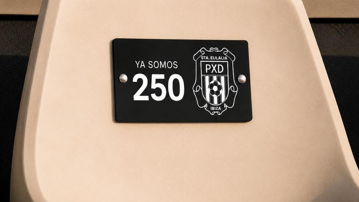 El cartel con el que la Peña ha informado de sus 250 abonados.