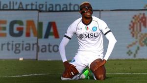 Victor Osimhen, durante el Cagliari-Nápòles.