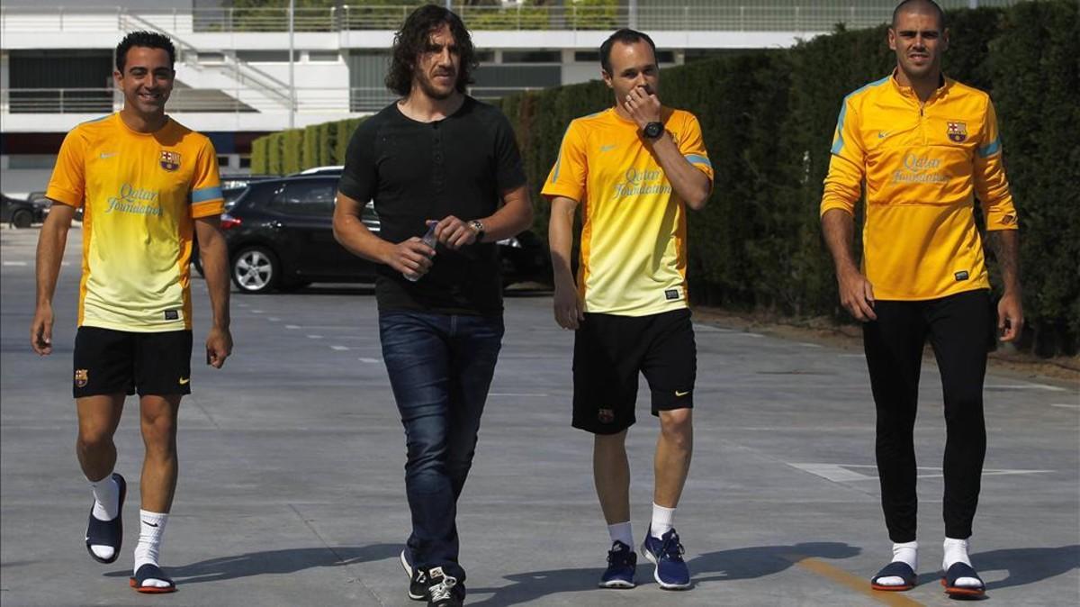 Puyol, Xavi e Iniesta han sido capitanes del Barça