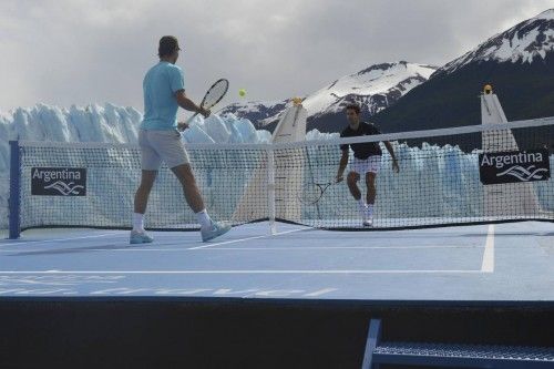 Nadal y Djokovic, sobre hielo