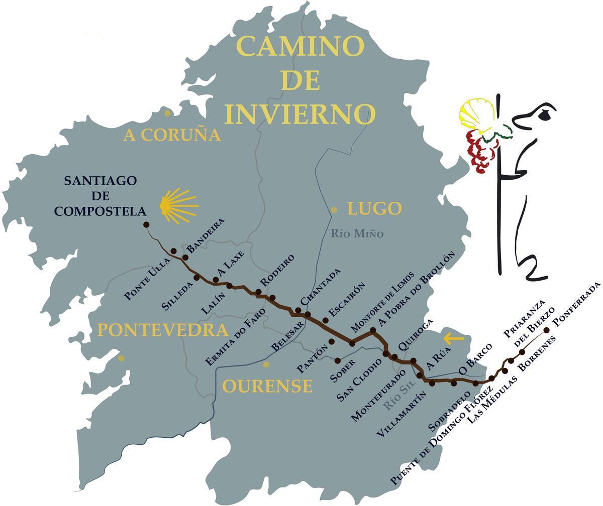 Mapa del Camino de Invierno