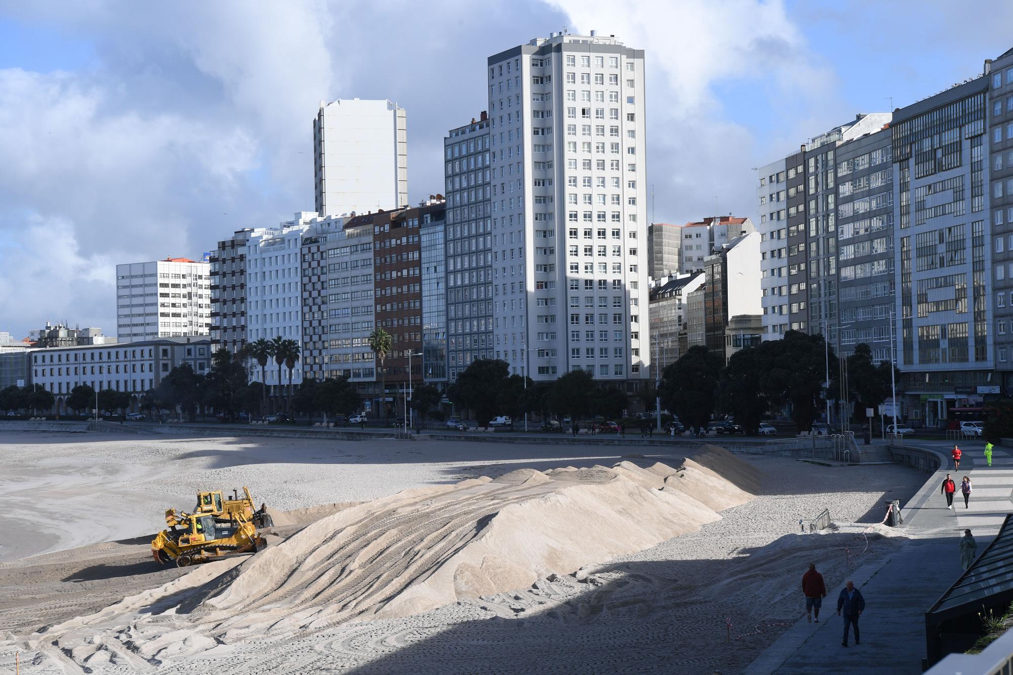 Las dunas de Riazor protegerán el paseo de los temporales