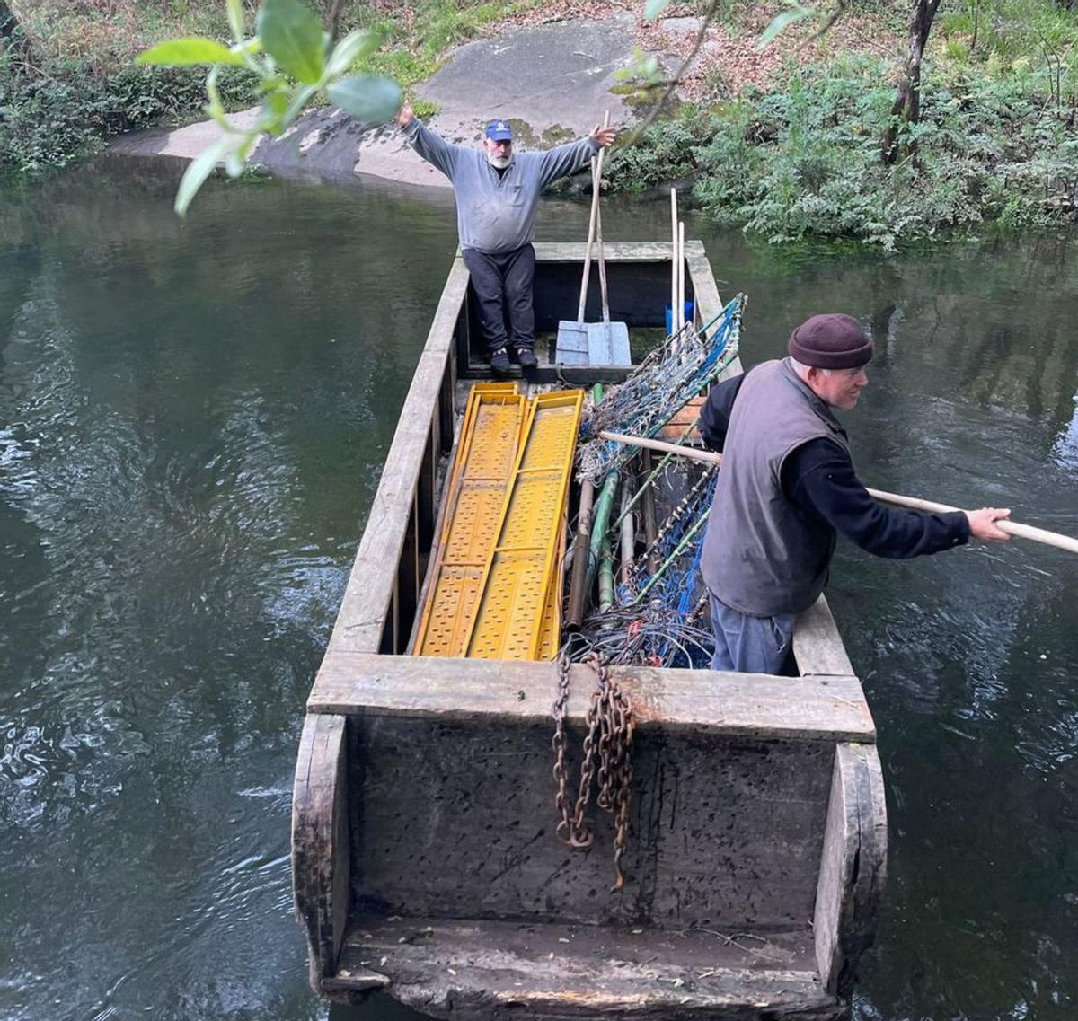 Nueva campaña en las «pesqueiras» romanas de lamprea