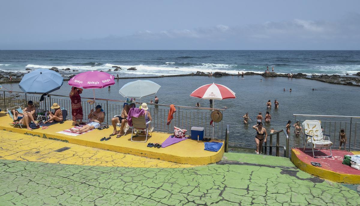 Día de charca en San Lorenzo, en la costa de Moya, este martes.