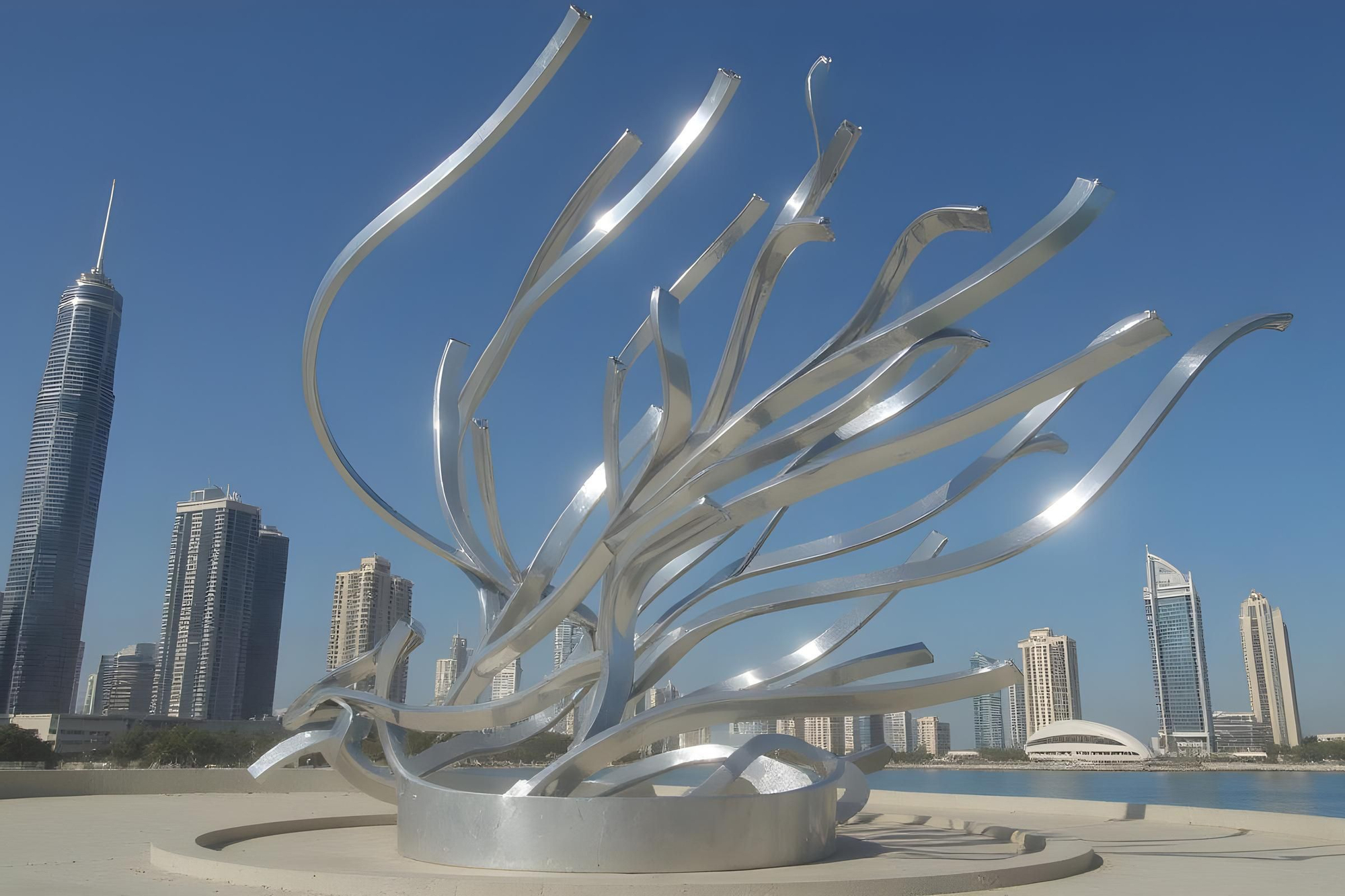 L'escultura Rama metálica de Sánchez Santiago que s'ha instal·lat a Emirates Hills, a Dubai.