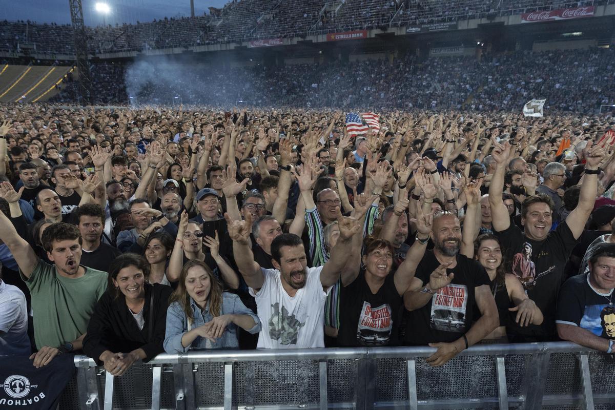 Bruce Springsteen en concierto en el Estadi Olimpic de Barcelona