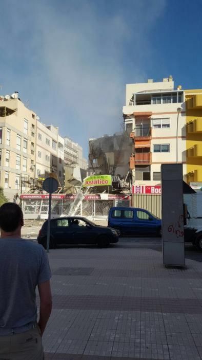 Derrumbe de un edificio de viviendas en Los Cristianos