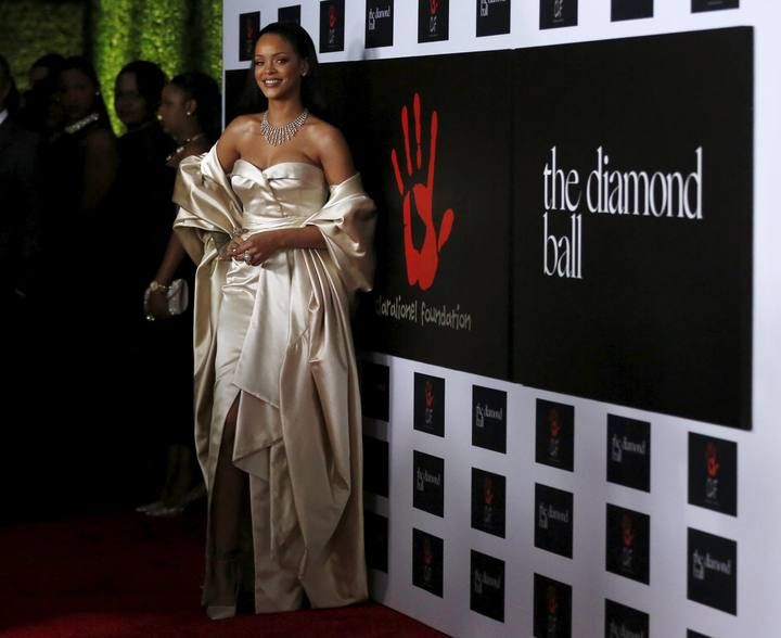 Singer Rihanna poses at the second annual Diamond Ball fundraising event in Santa Monica