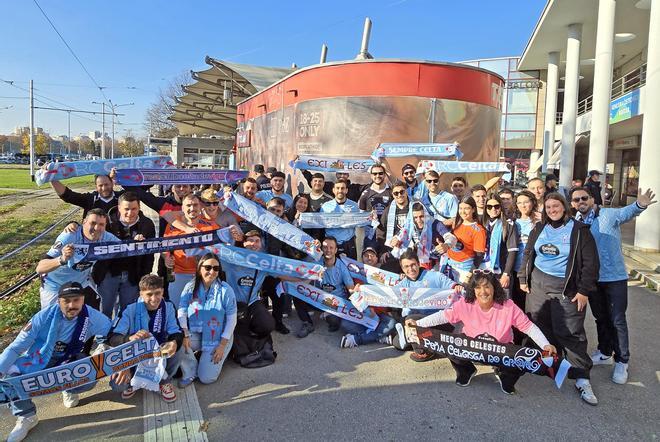 El Celta, al calor de su afición en Zagreb
