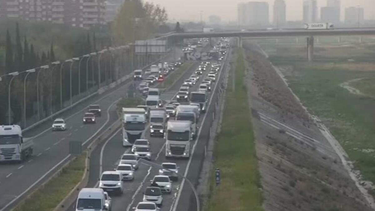 La V-31 a la altura de Quart de Poblet esta mañana.