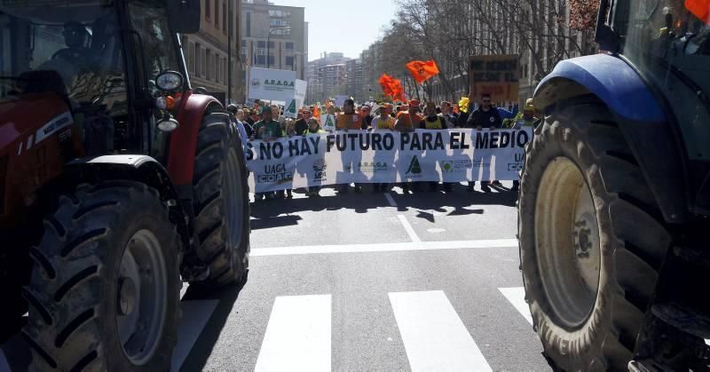 Manifestación del sector agrario aragonés