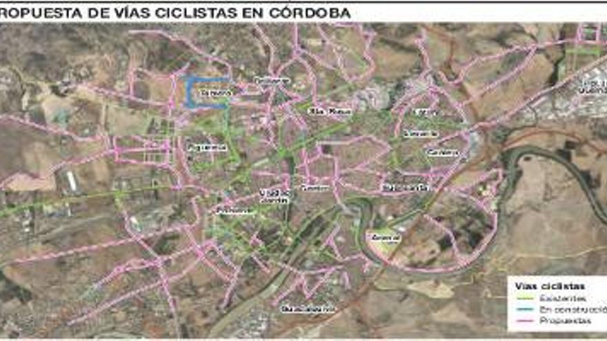 El nuevo plan de la Junta prevé triplicar la red de carriles para bicis en Córdoba