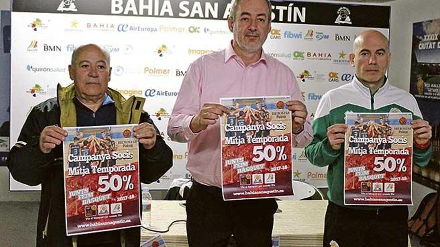 De izquierda a derecha, Jaume Bisquerra, Guillem Boscana y Félix Alonso, en la presentación de la campaña de abonados.