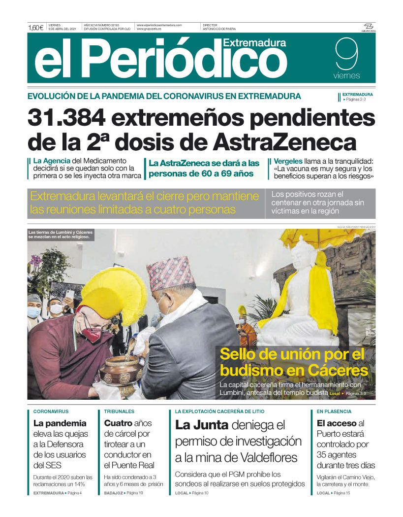 Consulta la portada correspondiente al día 9 de abril del 2021