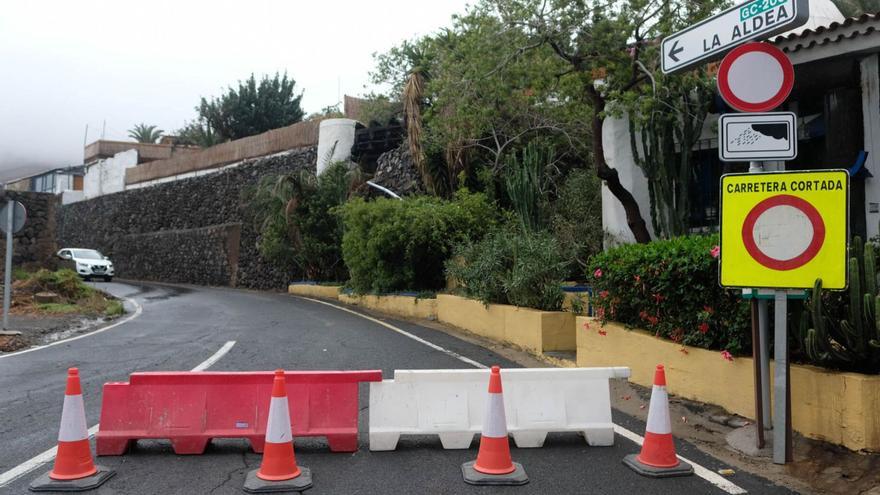 La lluvia y los derrumbes cierran nueve carreteras de Gran Canaria