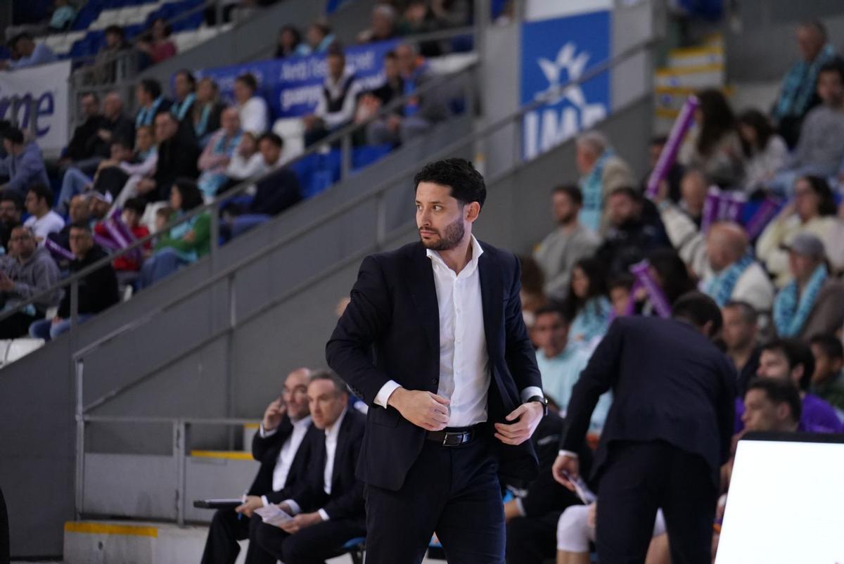 Juani Díez, durante el partido ante el Tizona Burgos.