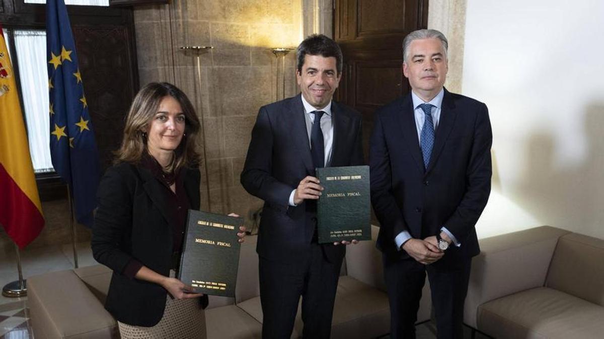 La actual Consellera de Justícia, Mazón y el Fiscal Superior de la Comunitat Valenciana.