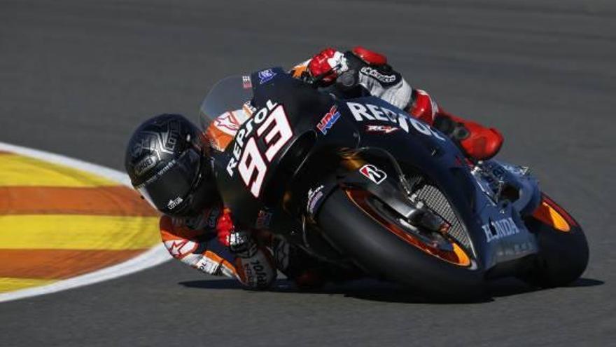 Marc Márquez, en las pruebas de ayer.