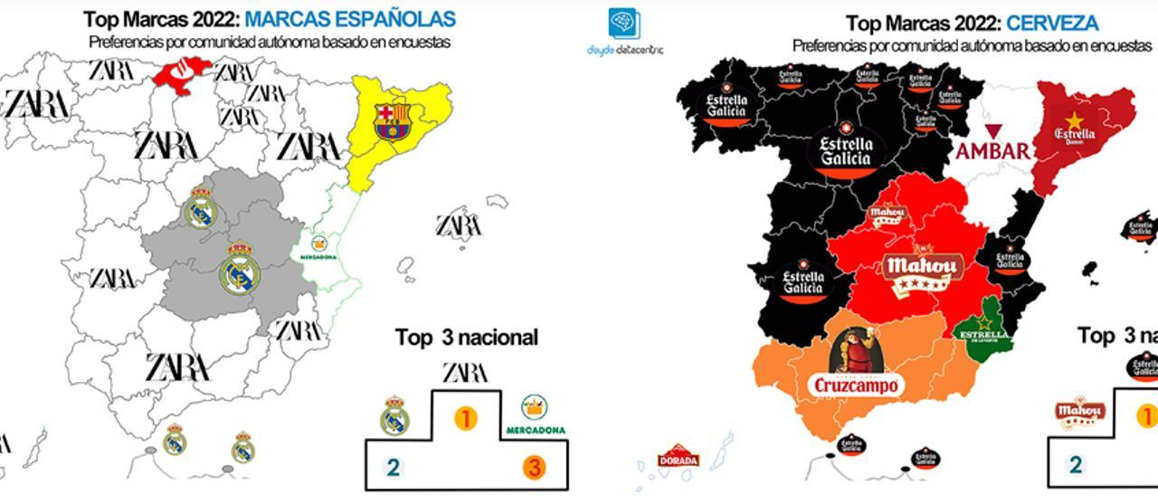 TOP MARCAS ESPAÑA ZARA Y ESTRELLA GALICIA Zara es la marca más influyente y  Estrella Galicia, la cerveza favorita de los españoles