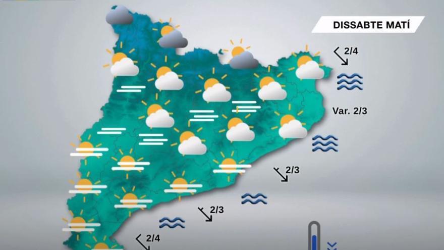 El temps per dissabte: baixen les mínimes i creixen les nuvolades