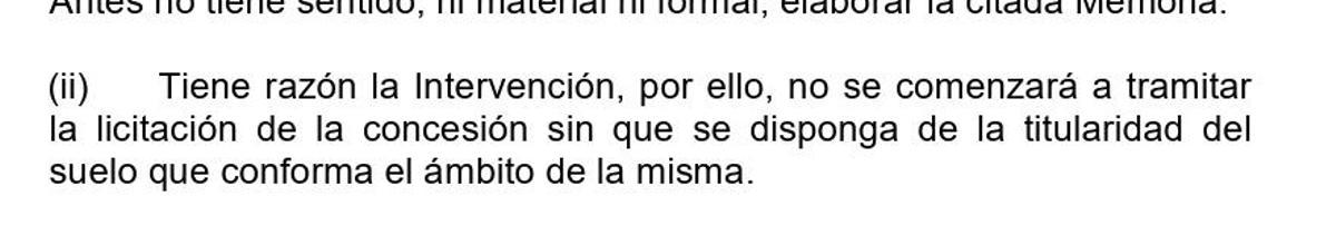 Extracto del informe de la Gerencia de Urbanismo