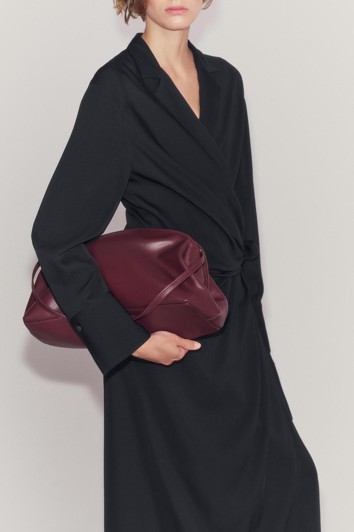 Bolso sobre piel burdeos