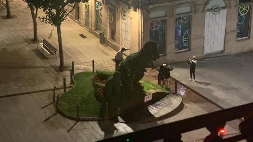 Ataque a Dinoseto: dos jóvenes &#039;cabalgan&#039; al arbusto y a su hijo