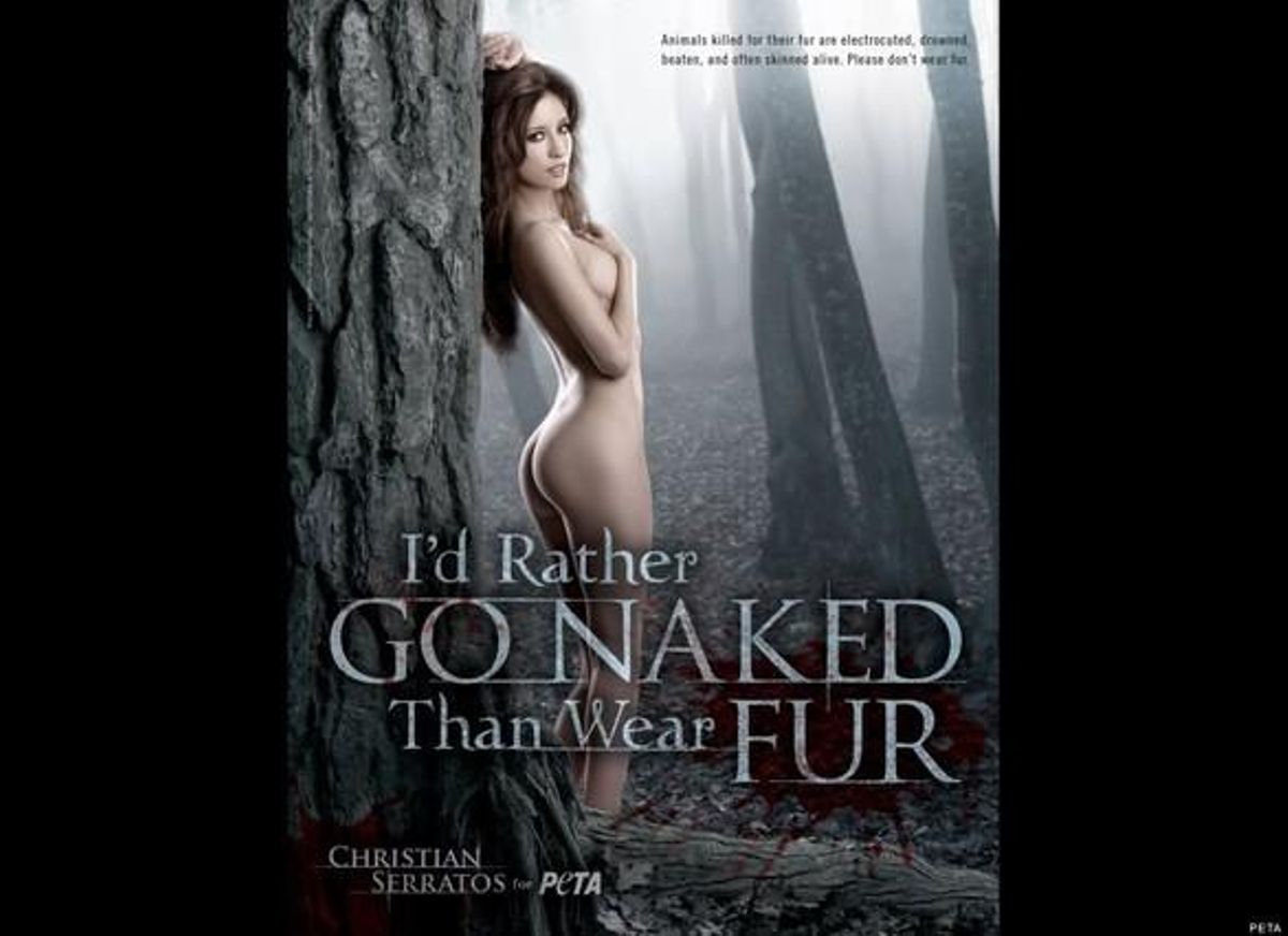 L’estrella de la saga ’Crepuscle’ Christian Serratos llueix la seva pell com a protesta contra la moda de vestir-se amb pells d’animals.