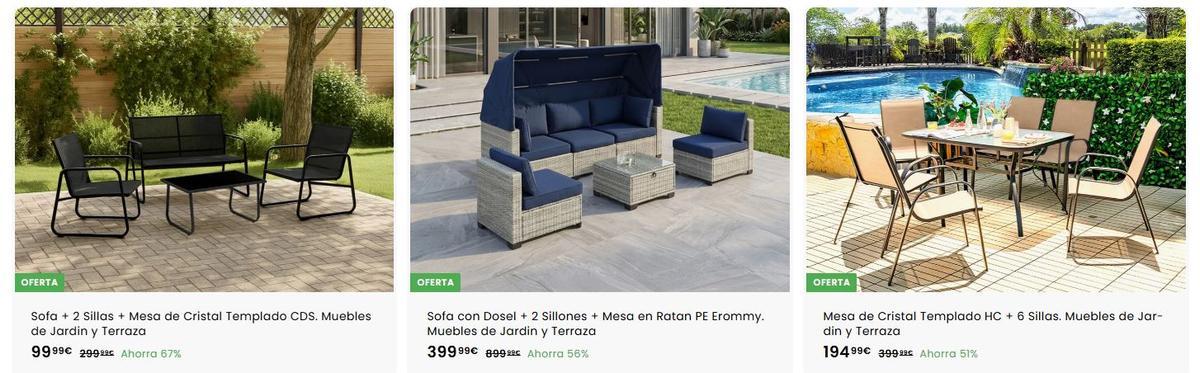 Ofertas en mobiliario de terraza y jardín disponibles en la página web de 'Allmobel'