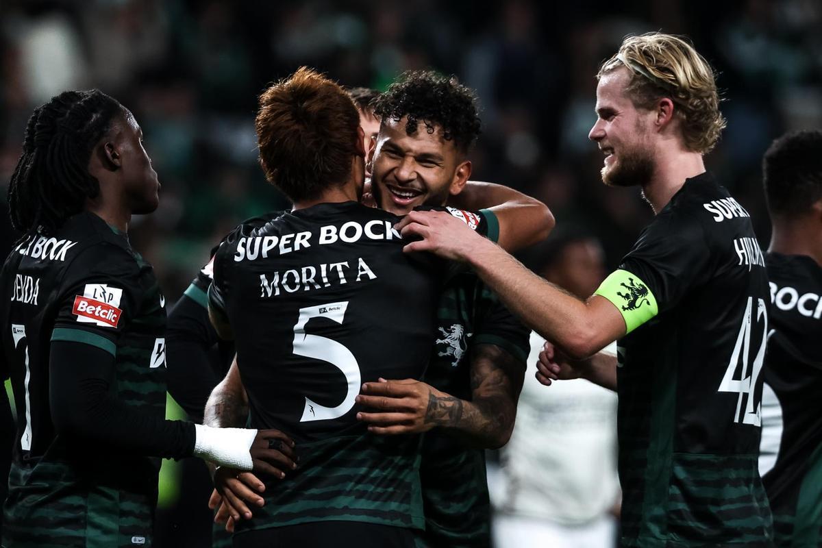 Luis Suárez celebra un gol esta temporada con el Sporting CP