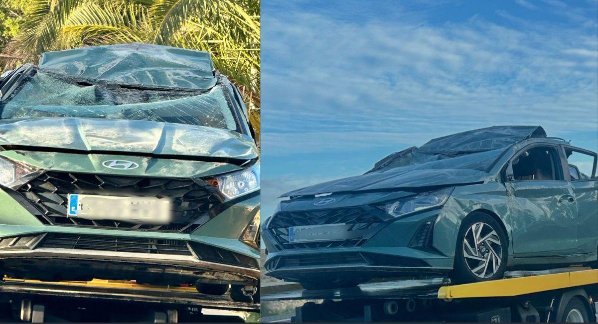 Colisión múltiple en la GC-1 con un vehículo volcado en dirección sur